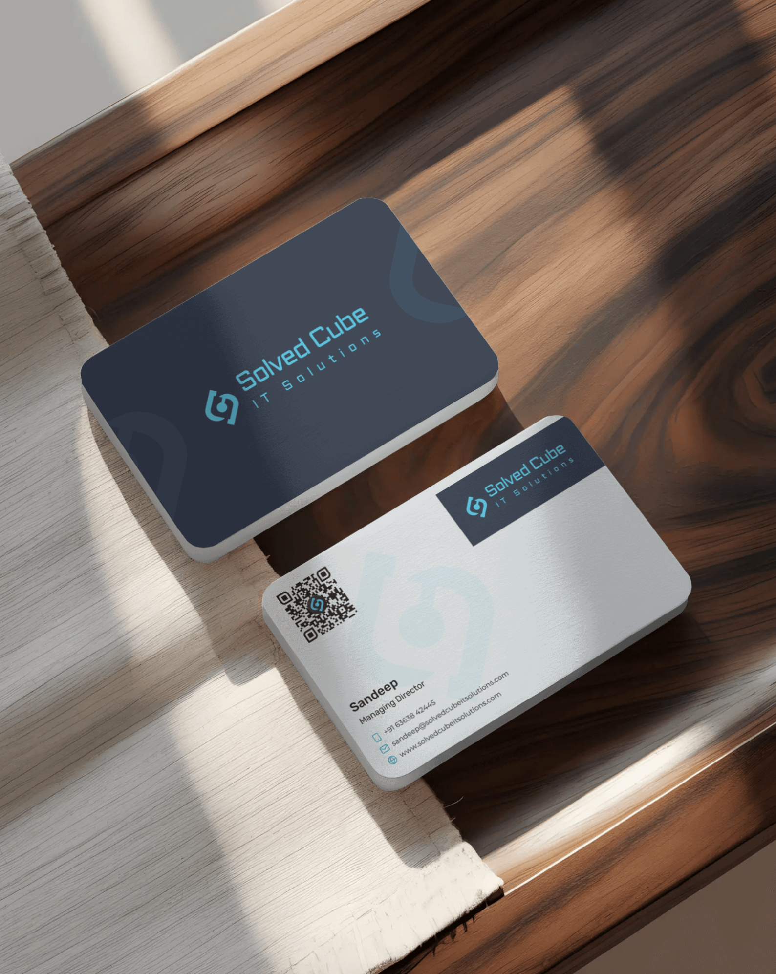 Solved Cube IT Solutions Business Card Design